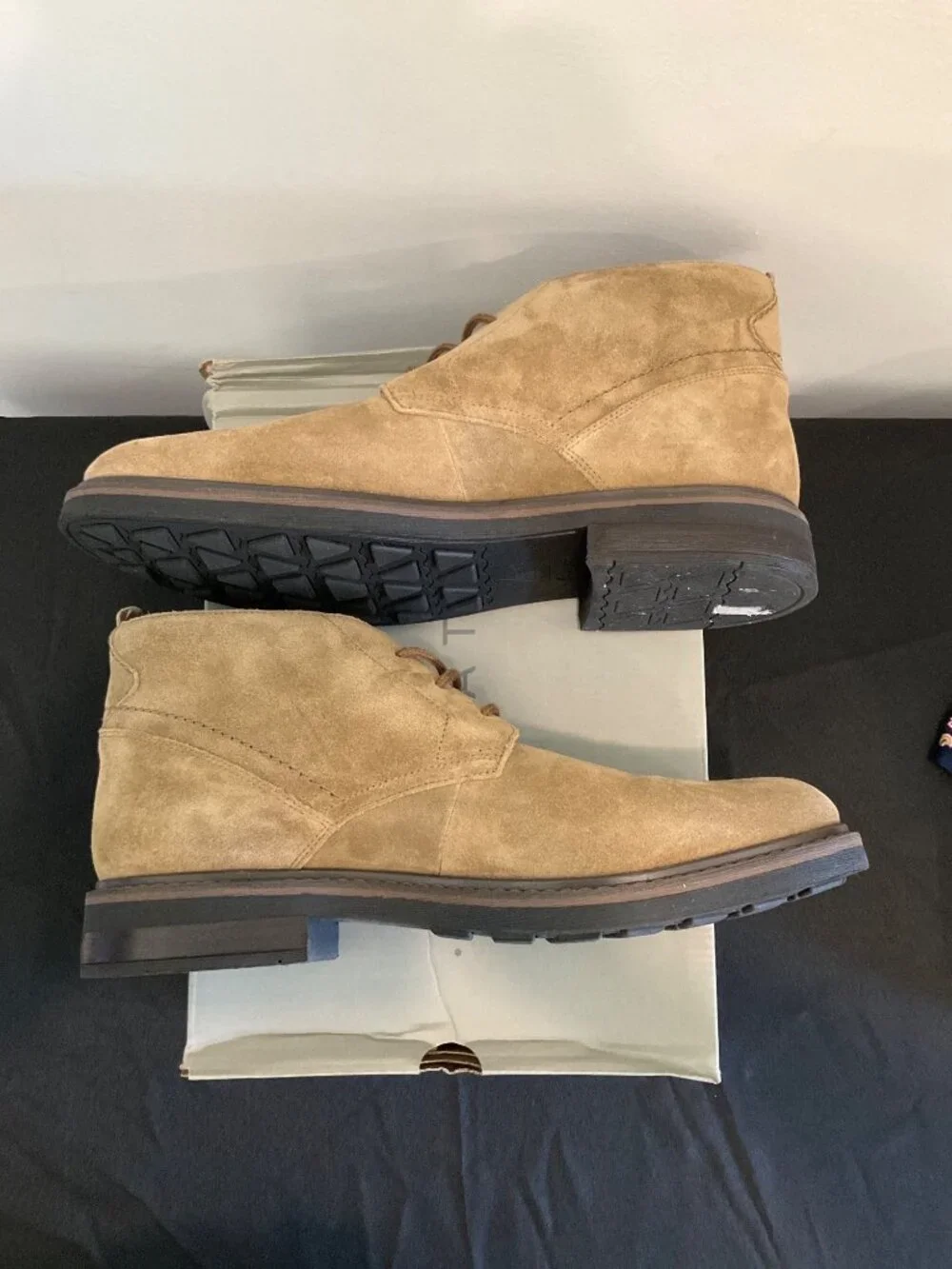 Clarks size 11.5 M Newford Mid Boots - Dark Sand Suede Men's